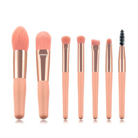 Pink Makeup Brush Set – 7 Pcs Soft Foundation, Powder & Eyeshadow