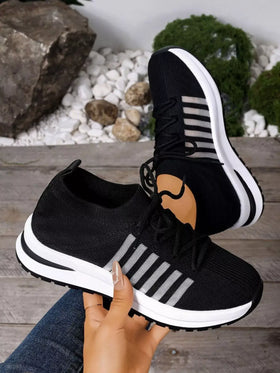 Women Running Shoes – Breathable Lace Up Athletic Sneakers