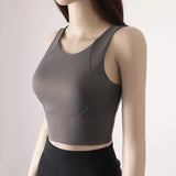 Women’s Fitness Crop Tank with Built-In Bra