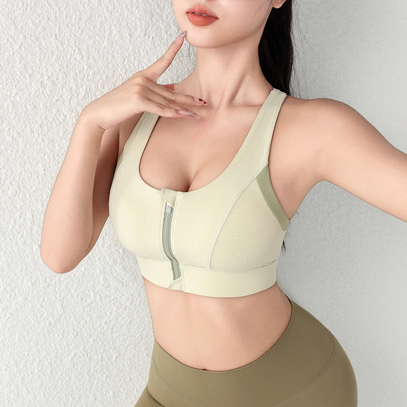 High-Impact Sports Bra with Zipper