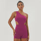 One-Shoulder Padded Fitness Jumpsuit