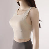 Women’s Fitness Crop Tank with Built-In Bra