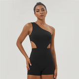 One-Shoulder Padded Fitness Jumpsuit