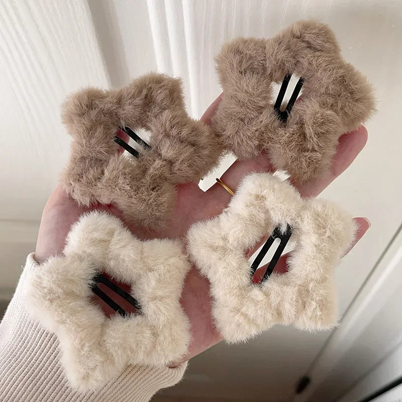 Plush Star Hair Clips