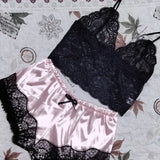 Women’s Lace Silk Pajama Set
