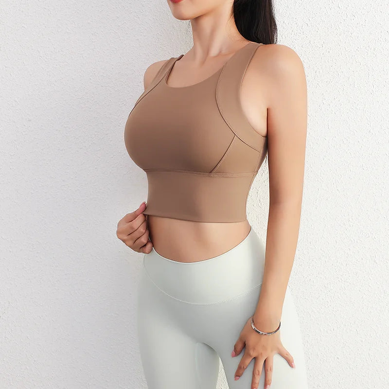Women’s Fitness Crop Tank with Built-In Bra