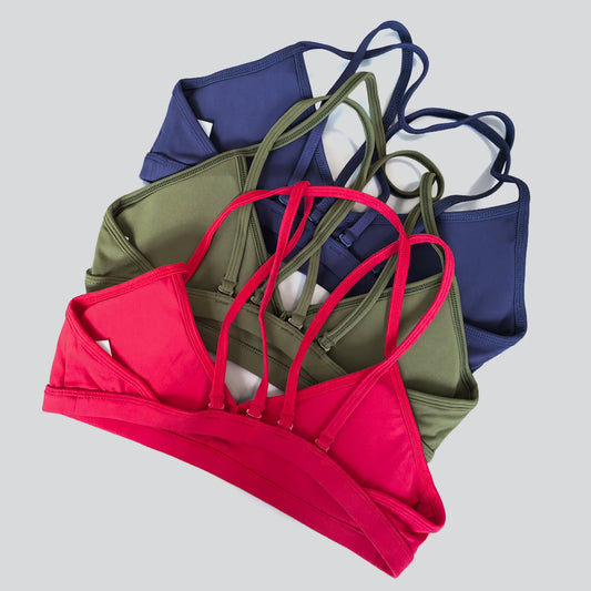 Minimal V-Neck Yoga Bra with Pads