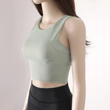 Women’s Fitness Crop Tank with Built-In Bra